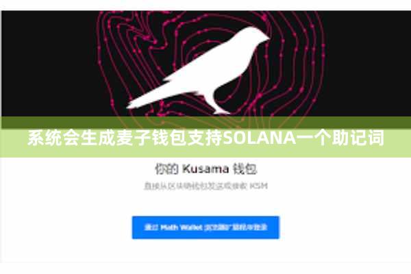 系统会生成麦子钱包支持SOLANA一个助记词