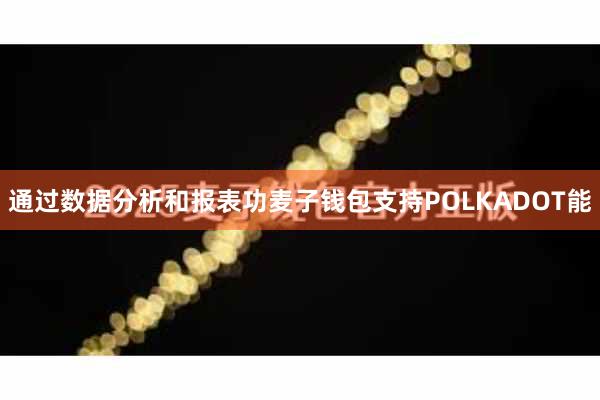 通过数据分析和报表功麦子钱包支持POLKADOT能