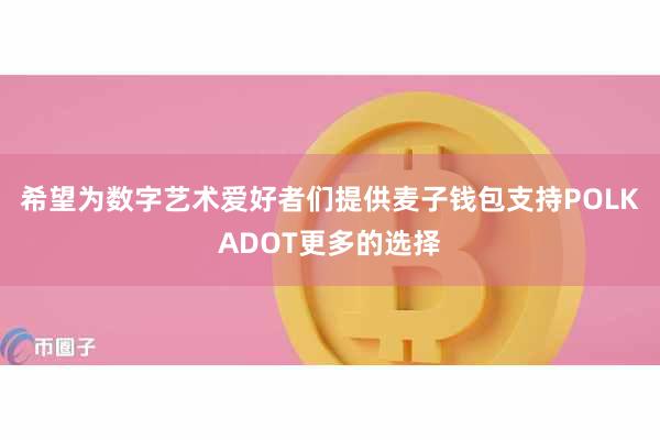 希望为数字艺术爱好者们提供麦子钱包支持POLKADOT更多的选择